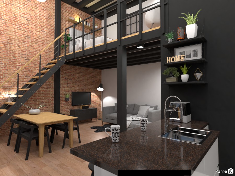 modern industrial apartment design