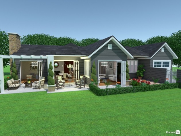 house with outdoor living