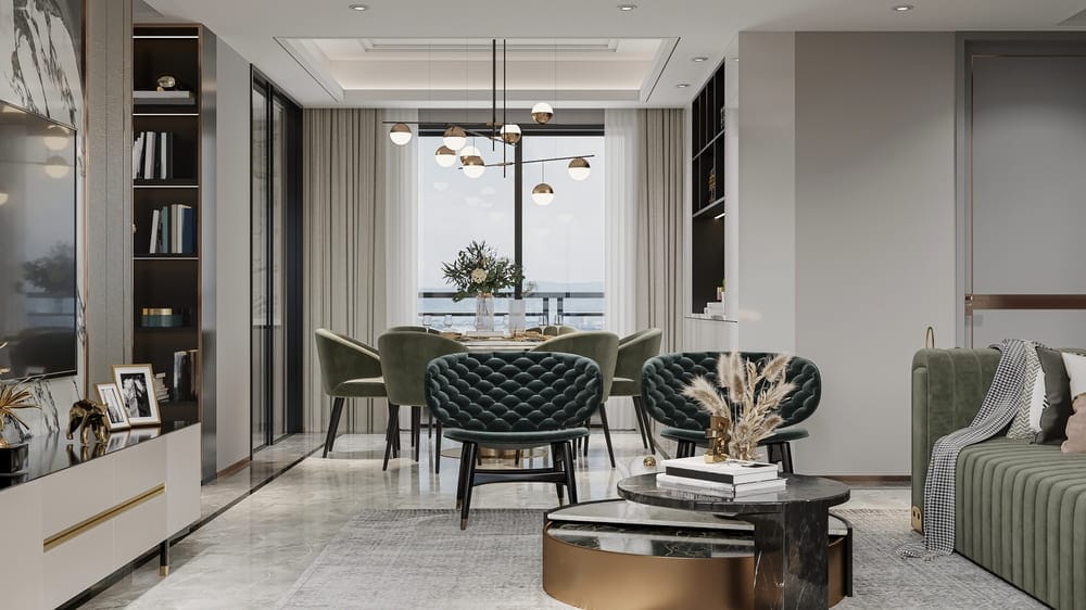 art deco style living room