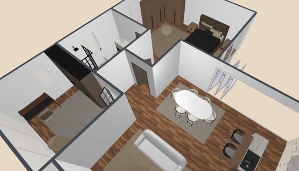 3D floor plan created using Planner 5D