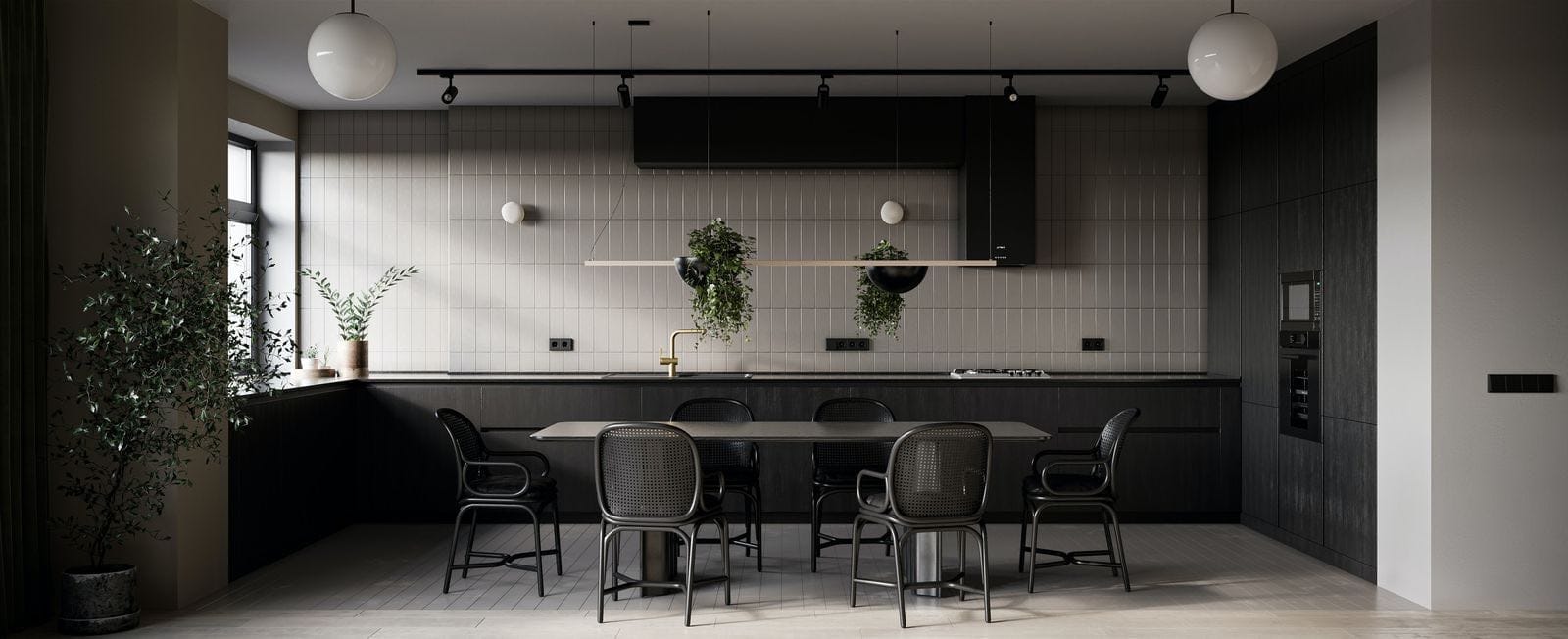 modern black kitchen, trendy kitchen colores