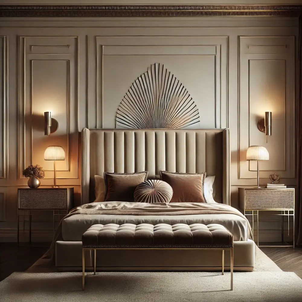 art deco imagined bedroom