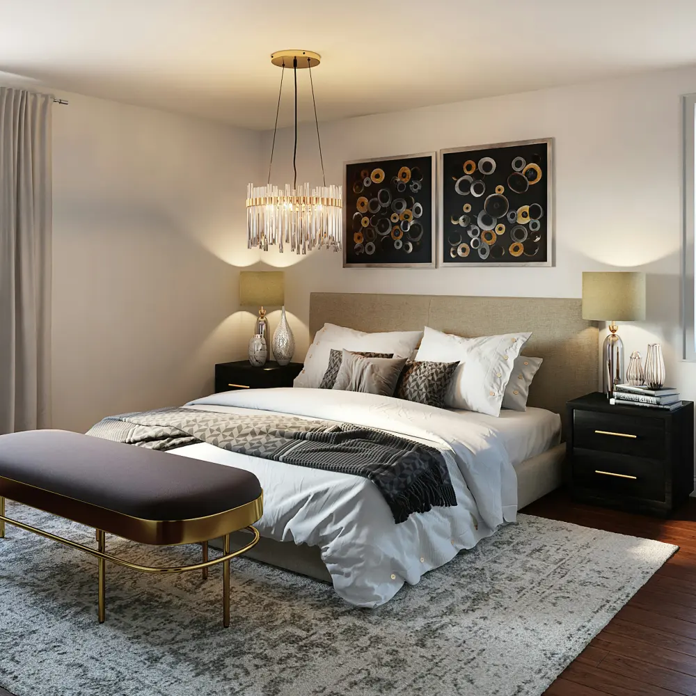 bedroom with art deco elements