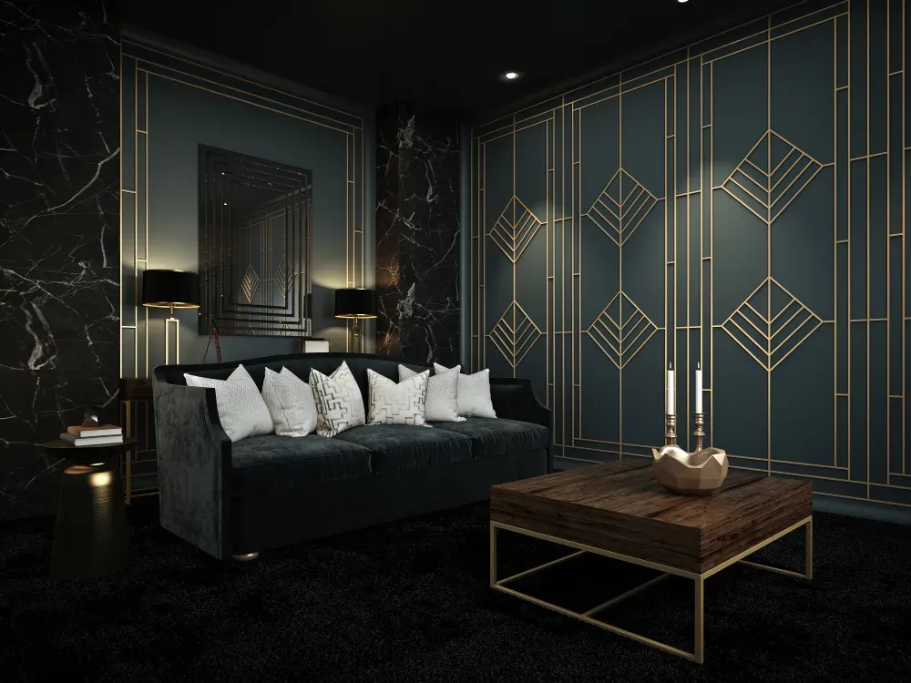 green and gold art deco color palette