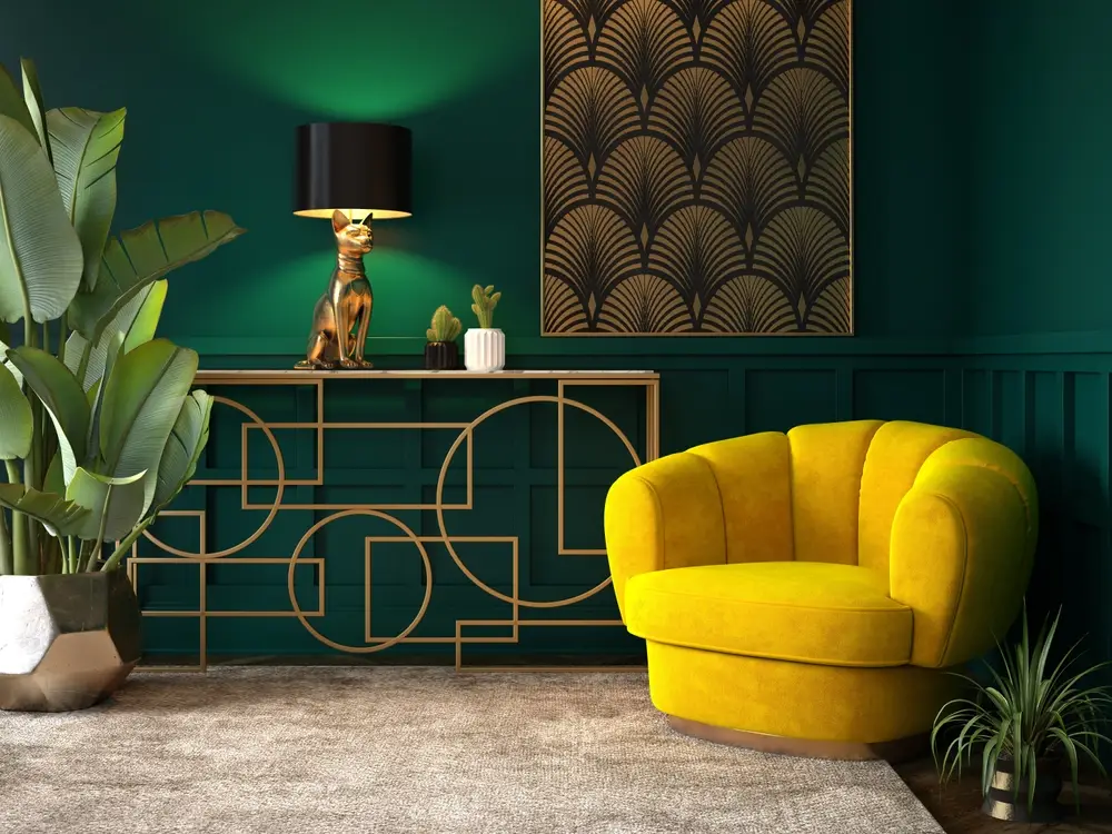 yellow and green art deco color palette