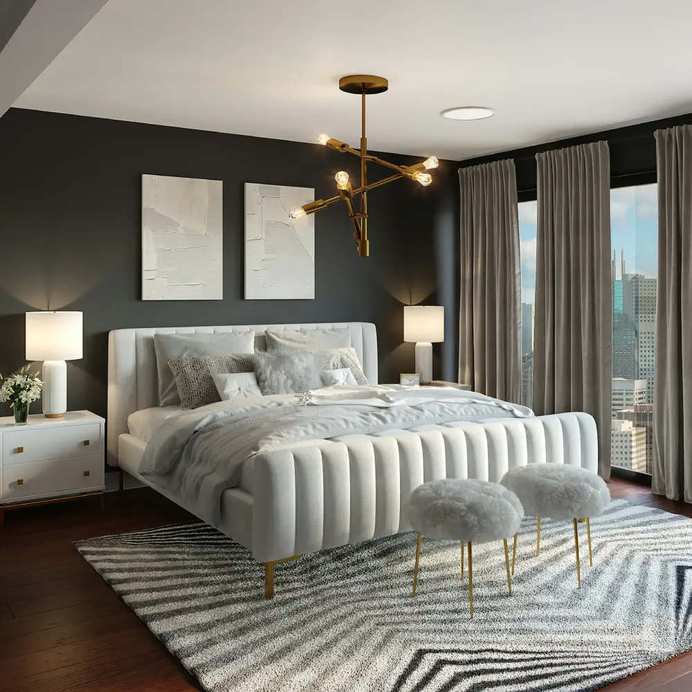modern art deco bedroom