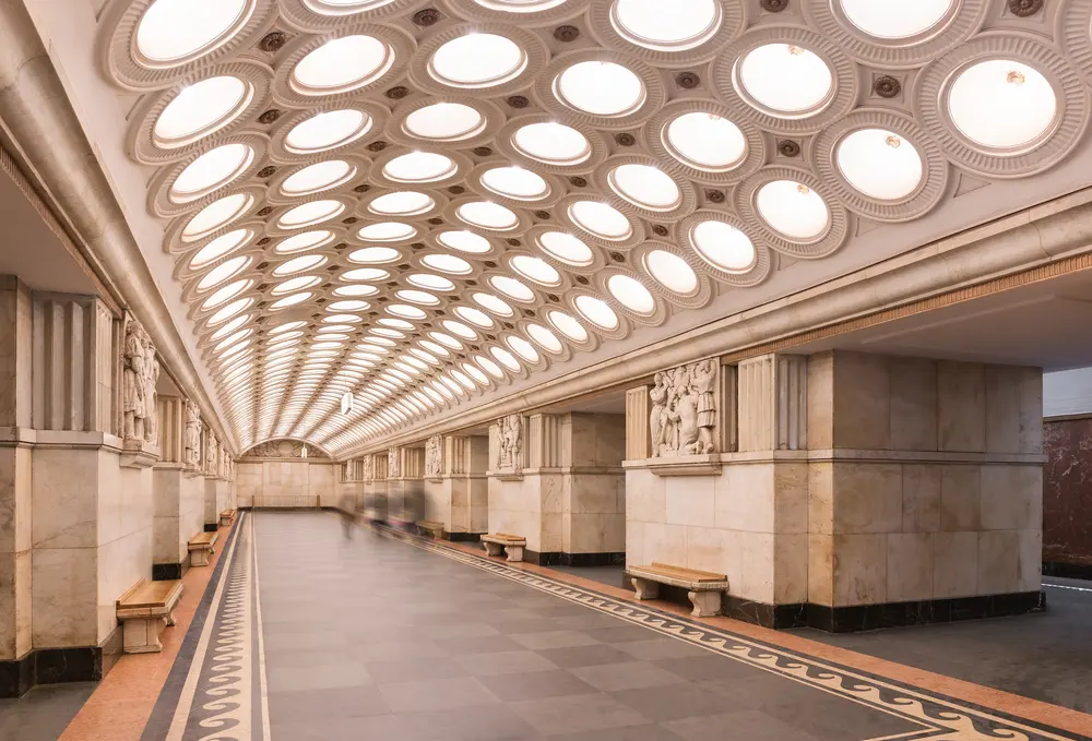 art deco metro stration in Moscow
