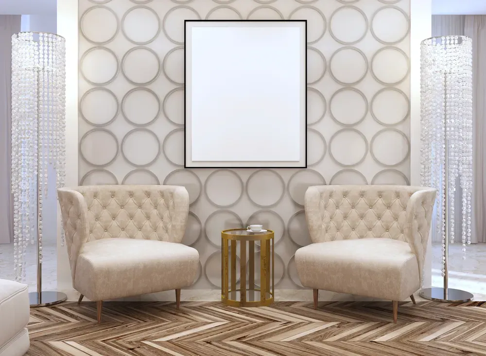 white and gold art deco color palette